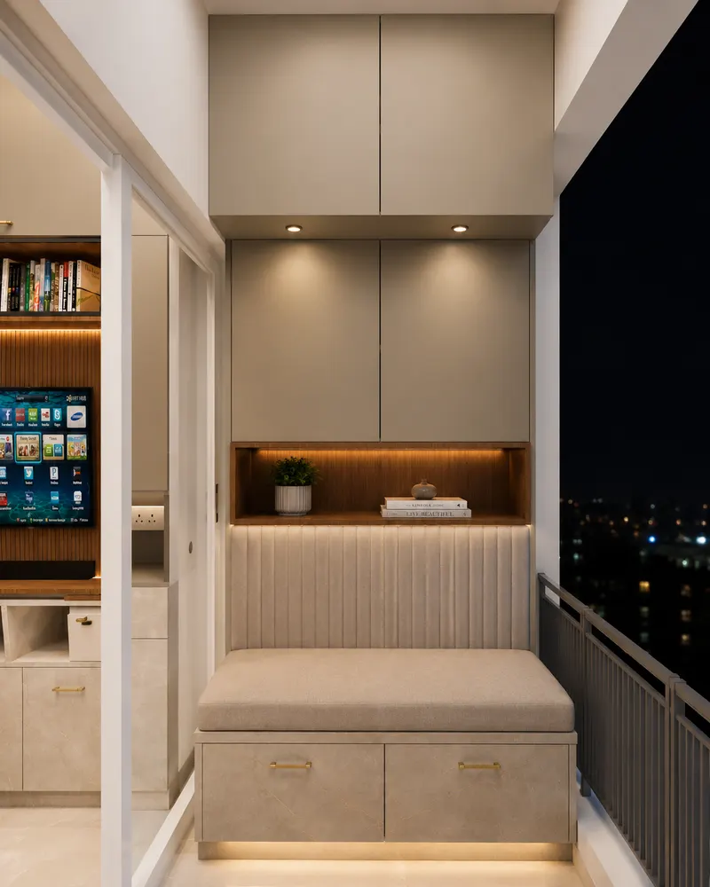 Balcony 1 — 1 BHK Flat Interiors
